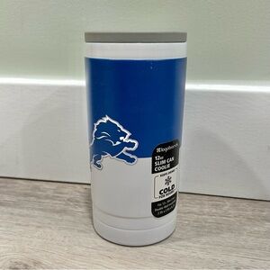Logobrands Detroit Lions NFL 12oz Double Walled Stainless Steel Slim Can Cooler